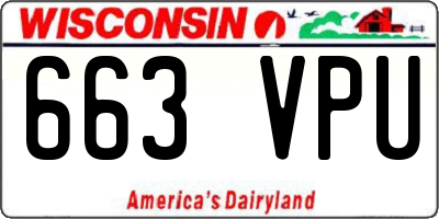 WI license plate 663VPU