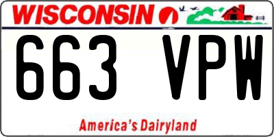 WI license plate 663VPW