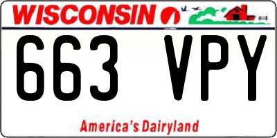 WI license plate 663VPY