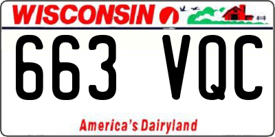 WI license plate 663VQC