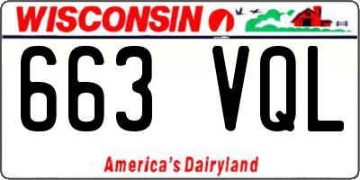WI license plate 663VQL