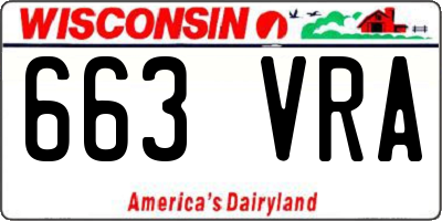 WI license plate 663VRA