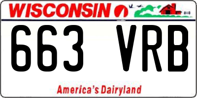 WI license plate 663VRB
