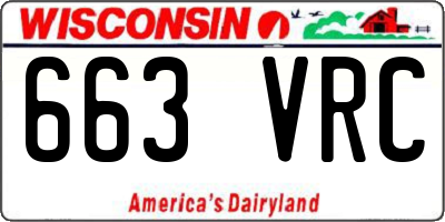 WI license plate 663VRC