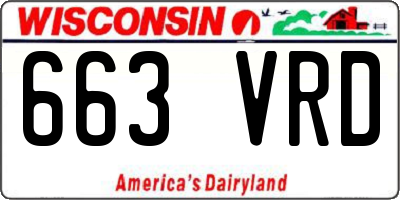 WI license plate 663VRD