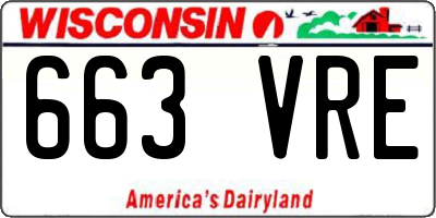 WI license plate 663VRE
