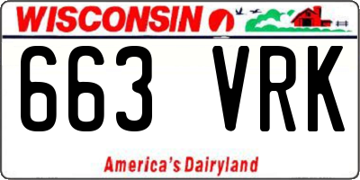 WI license plate 663VRK