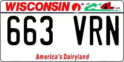 WI license plate 663VRN