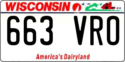 WI license plate 663VRO