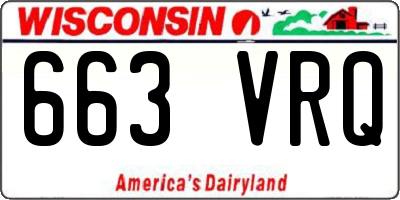 WI license plate 663VRQ