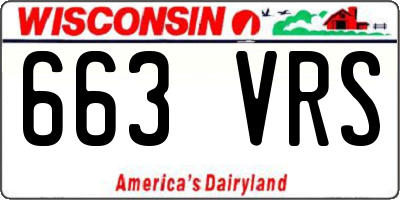 WI license plate 663VRS