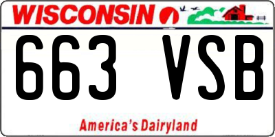 WI license plate 663VSB