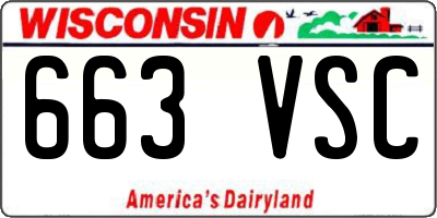 WI license plate 663VSC