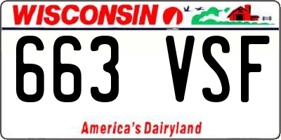 WI license plate 663VSF