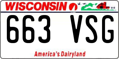 WI license plate 663VSG