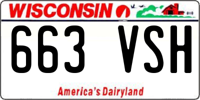 WI license plate 663VSH