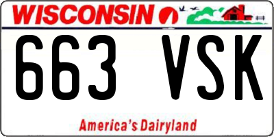 WI license plate 663VSK