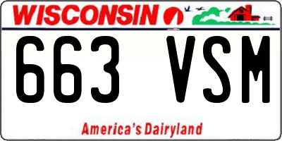 WI license plate 663VSM