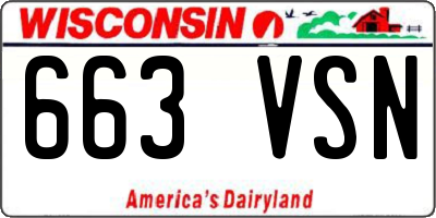 WI license plate 663VSN