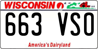 WI license plate 663VSO