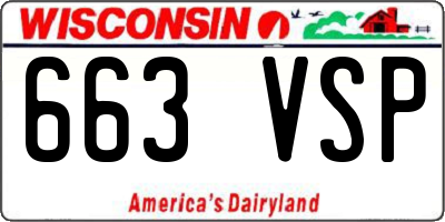 WI license plate 663VSP
