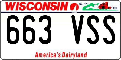 WI license plate 663VSS