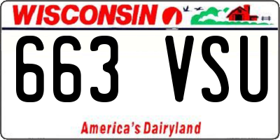 WI license plate 663VSU