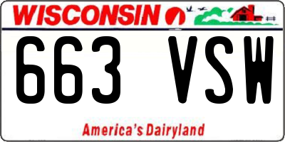 WI license plate 663VSW