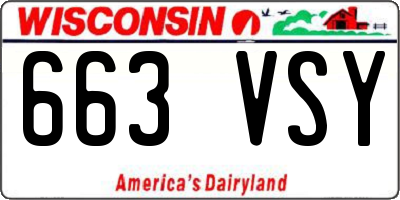 WI license plate 663VSY