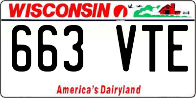 WI license plate 663VTE