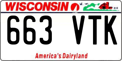 WI license plate 663VTK