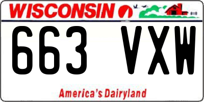 WI license plate 663VXW
