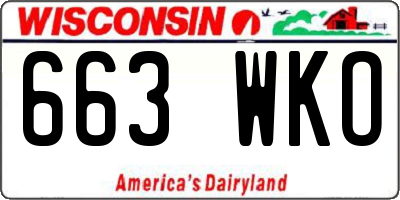 WI license plate 663WKO