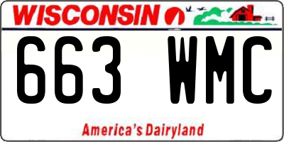 WI license plate 663WMC