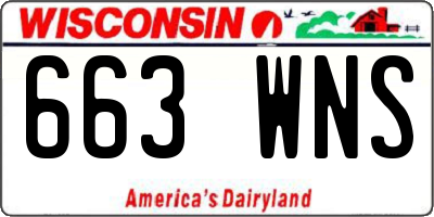 WI license plate 663WNS