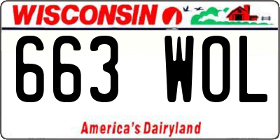 WI license plate 663WOL