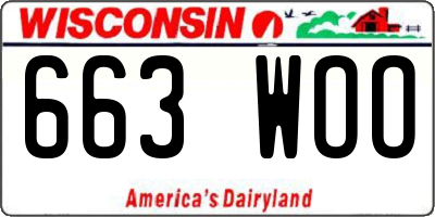 WI license plate 663WOO