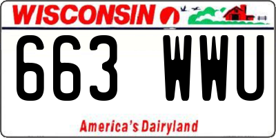 WI license plate 663WWU