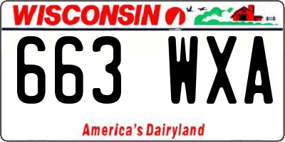 WI license plate 663WXA