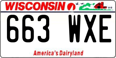 WI license plate 663WXE