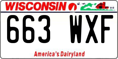 WI license plate 663WXF