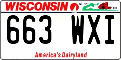 WI license plate 663WXI