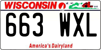 WI license plate 663WXL