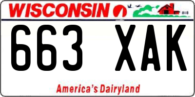 WI license plate 663XAK