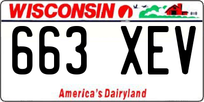 WI license plate 663XEV