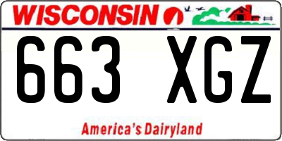WI license plate 663XGZ