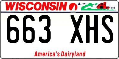 WI license plate 663XHS