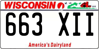 WI license plate 663XII