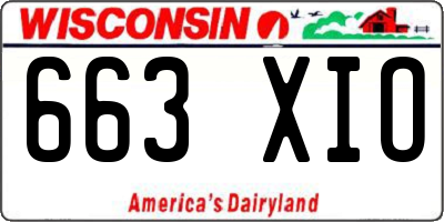 WI license plate 663XIO
