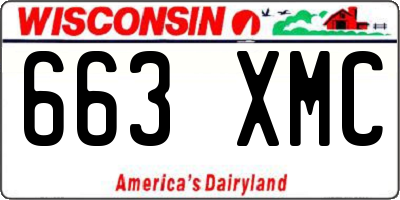 WI license plate 663XMC